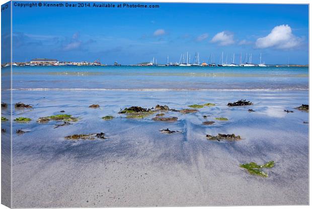 Isles of Scilly, beach view. Canvas Print by Kenneth Dear