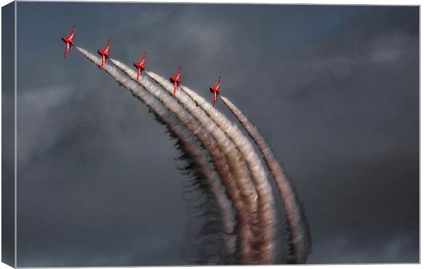 red arrows smoke on go Canvas Print by jay clarke