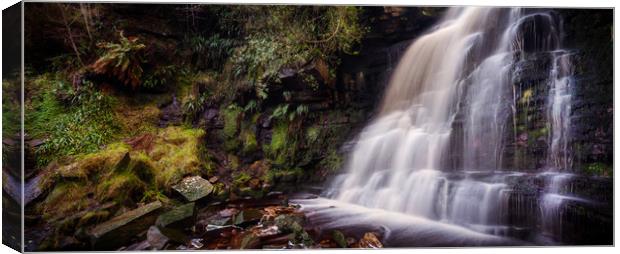 Middle Black Clough Waterfall Canvas Print by Mike Higginson
