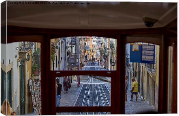  View through a tram window, Lisbon Canvas Print by Mark Bangert