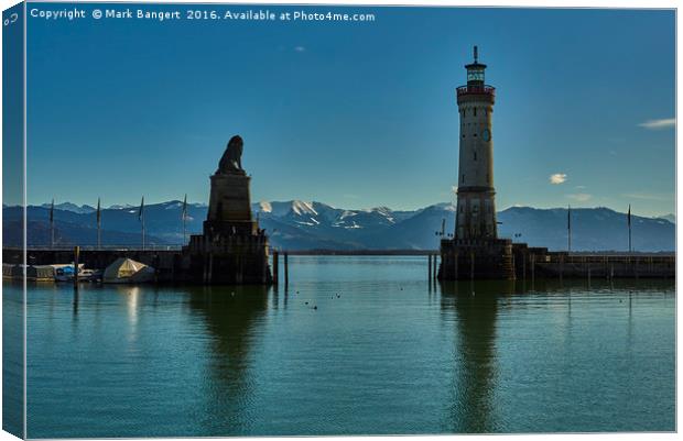 Looking out of Lindau Harbour mouth Canvas Print by Mark Bangert