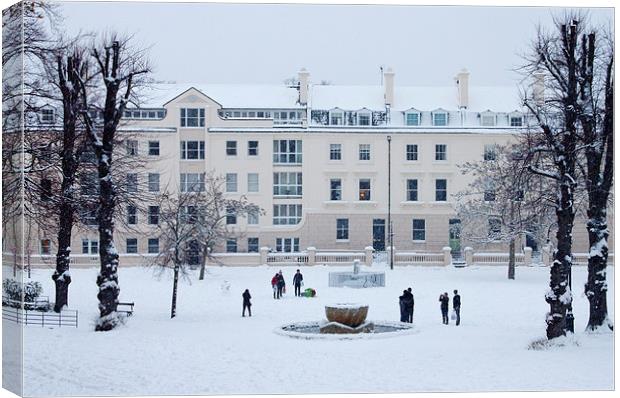 Canterbury Snow Scene Canvas Print by John B Walker LRPS