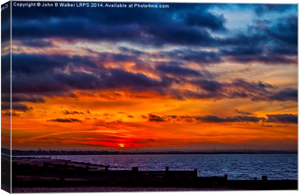A Whitstable Sunset Canvas Print by John B Walker LRPS