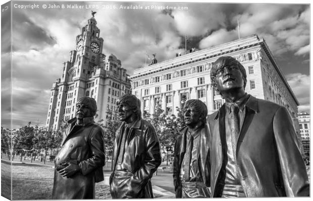 The Beatles Statue Pier Head Liverpool UK  Canvas Print by John B Walker LRPS