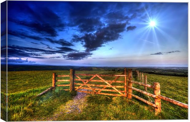 Five Bar Gate With A View Canvas Print by Mike Gorton