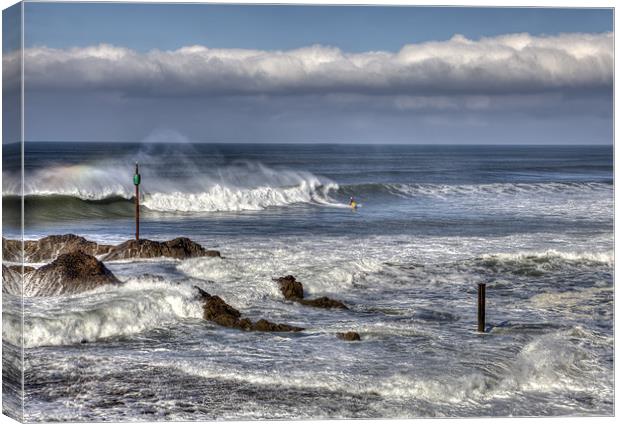 Big Waves at Bude Canvas Print by Mike Gorton