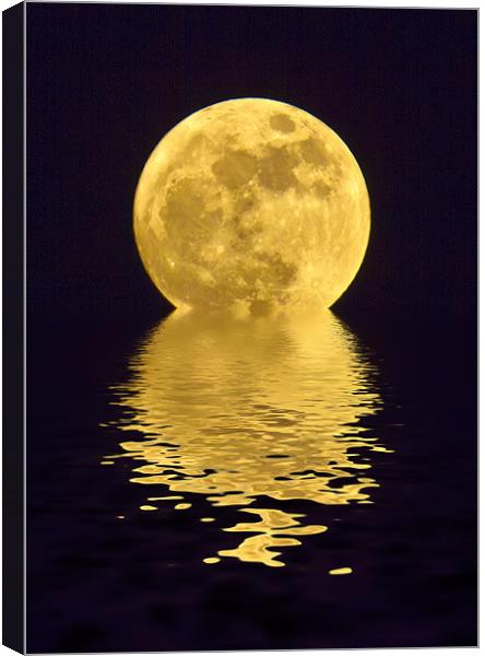 Melting Golden Moon Canvas Print by Mike Gorton