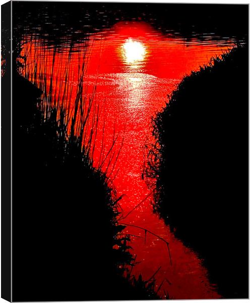 Red River Sunset Canvas Print by Mike Gorton
