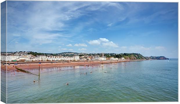 Teignmouth seaside in the summer Canvas Print by Mike Gorton