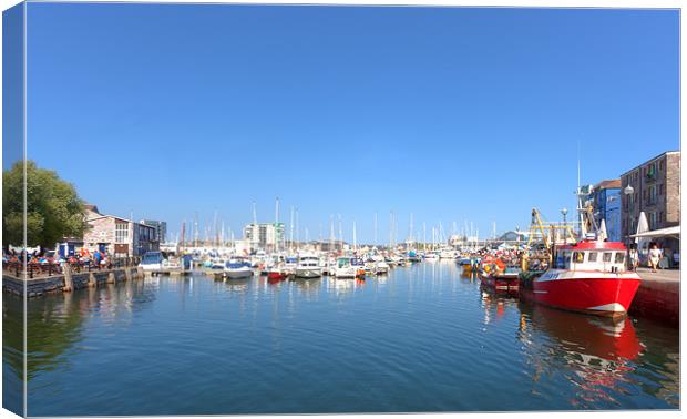Barbican Inner Harbour Plymouth Devon Canvas Print by Mike Gorton