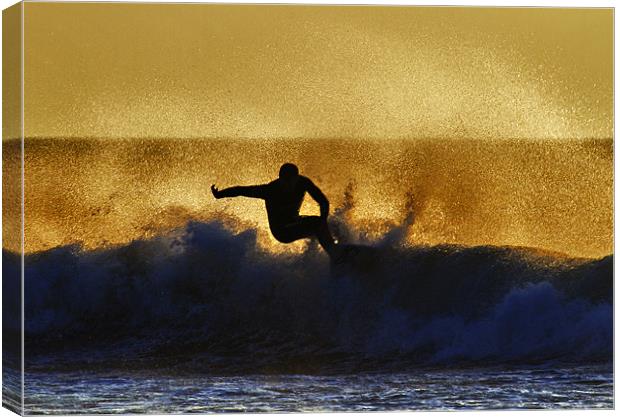 Sunset Surfer Canvas Print by Mike Gorton