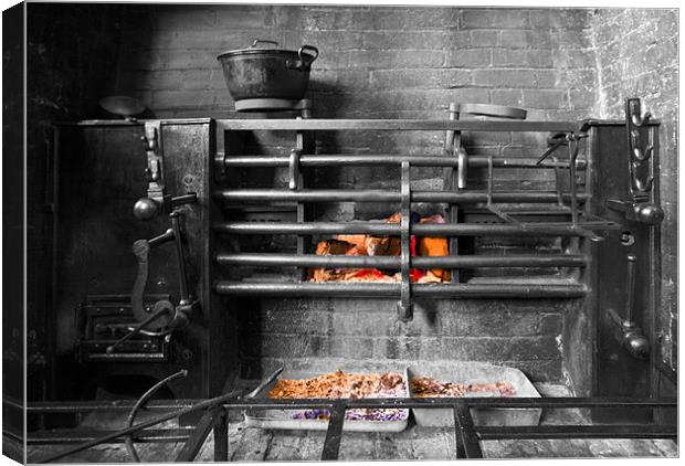 Victorian Cast Iron Cooking Range Canvas Print by Mike Gorton