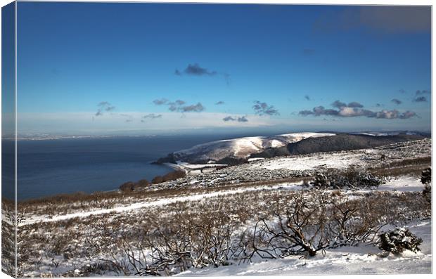 Winter Wonderland: Bossington and Exmoor Canvas Print by Mike Gorton