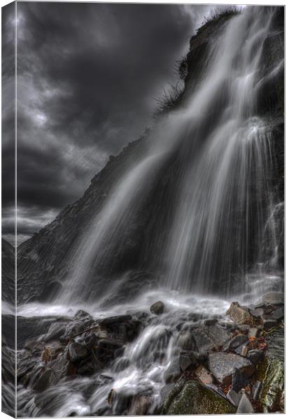 Stormy Bucks Mill Waterfall Canvas Print by Mike Gorton