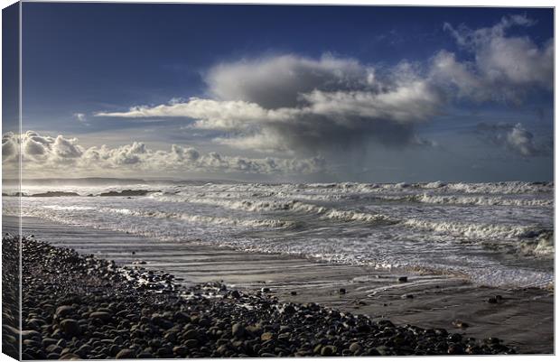 Great Waves at Sandymouth Cornwall Canvas Print by Mike Gorton
