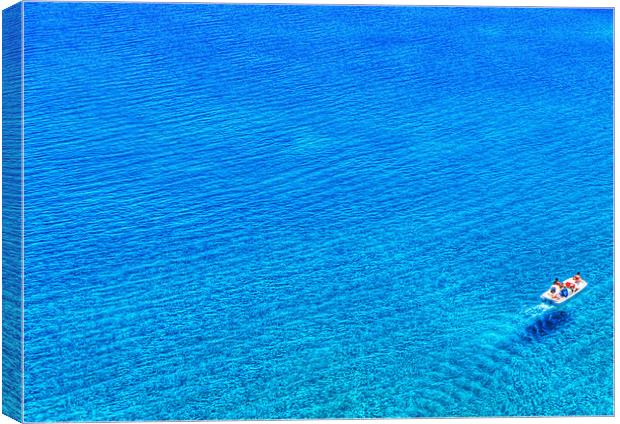 Pedalo on Deep Blue Sea Canvas Print by Mike Gorton