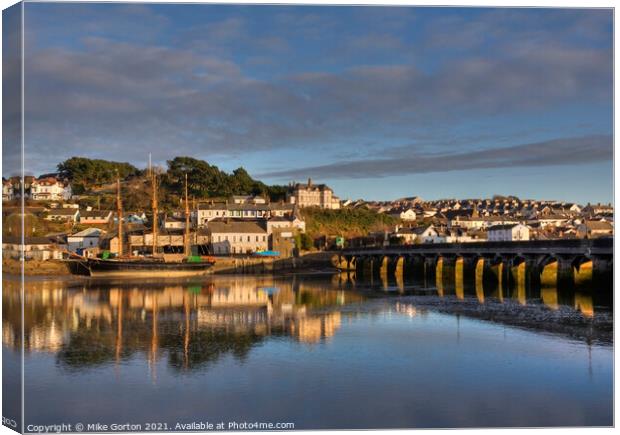 Kathleen and May Schooner in Bideford Canvas Print by Mike Gorton