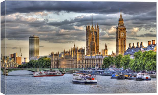 Moody sunset over London’s iconic Big Ben Canvas Print by Mike Gorton
