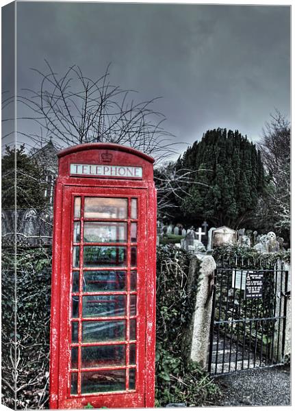 phone box outside a graveyard Canvas Print by frank martyn