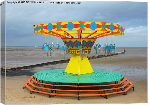 Cleethorpes fairground roundabout Canvas Print by Audrey Walker