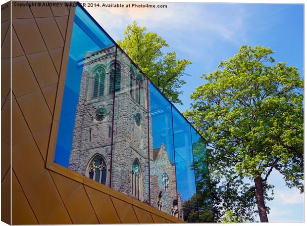 Church Reflection Canvas Print by Audrey Walker
