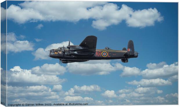 Lancaster Bomber Fly Past Canvas Print by Darren Wilkes