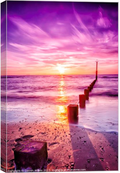 Rhyl North Wales Sunset Canvas Print by Darren Wilkes