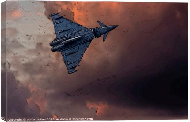 RAF Typhoon Fighter Jet POP Art Canvas Print by Darren Wilkes