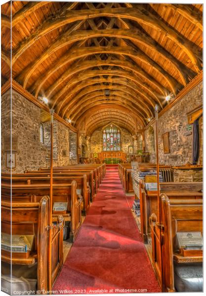 Finding Peace in Meliden Church Canvas Print by Darren Wilkes