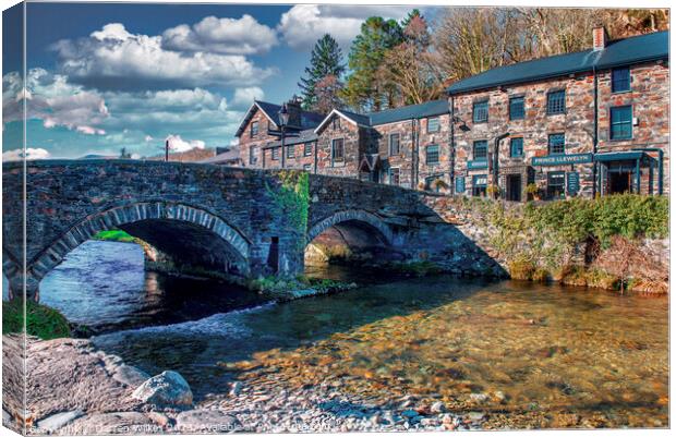 Beddgelert Stone Bridge - Snowdonia Wales  Canvas Print by Darren Wilkes