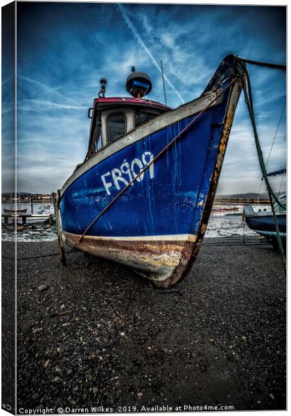 Abandoned Boat Conwy Harbour Canvas Print by Darren Wilkes