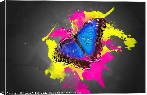 Blue Morpho Butterfly Art Canvas Print by Darren Wilkes