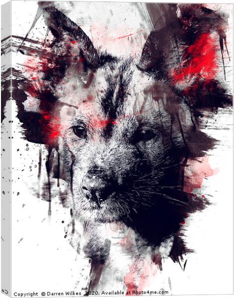  Painted Dog Art Canvas Print by Darren Wilkes