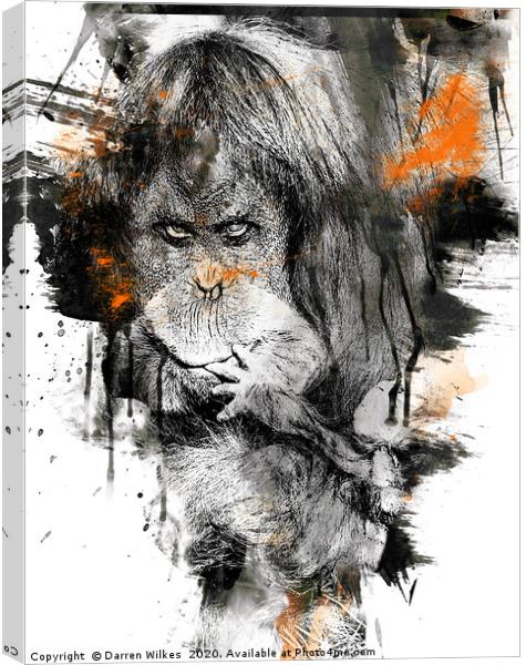 Orangutan Art Canvas Print by Darren Wilkes