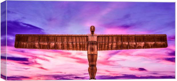 Sunset with the Angel of the North Canvas Print by Guido Parmiggiani