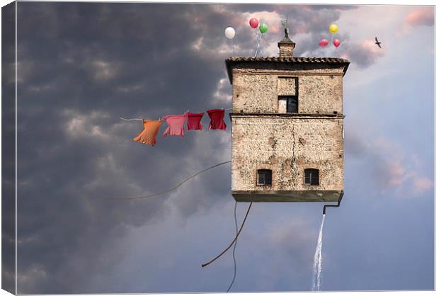  Flying tower Canvas Print by Guido Parmiggiani