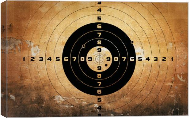 target with bullet holes Canvas Print by Guido Parmiggiani