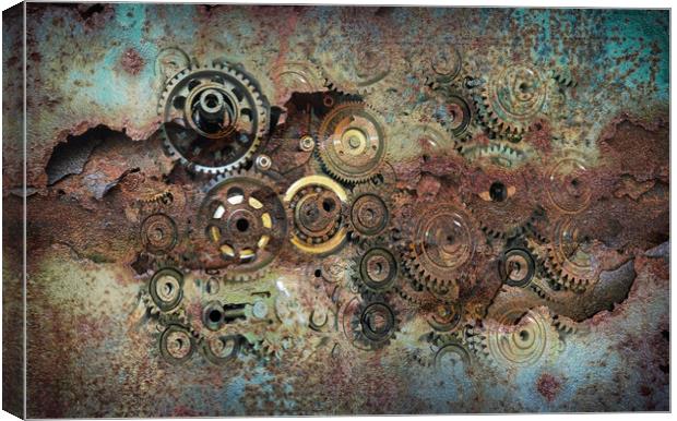 gears and rust Canvas Print by Guido Parmiggiani