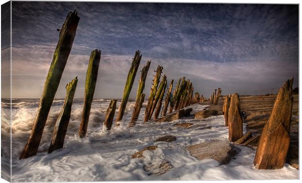 Spurn Defences II Canvas Print by Keith Naylor