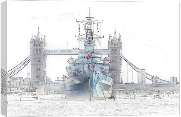 HMS Belfast Canvas Print by Ceri Jones