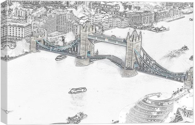Tower Bridge from the Shard Canvas Print by Ceri Jones