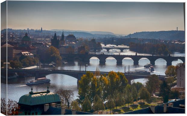 Bridges of Prague Canvas Print by Ceri Jones