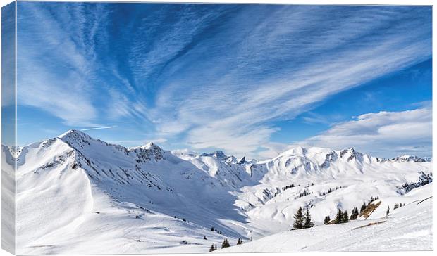  Spectacular skies over the Alps Canvas Print by Katie Mitchell