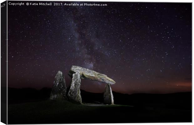 Milky Way over Pentre Ifan Canvas Print by Katie Mitchell