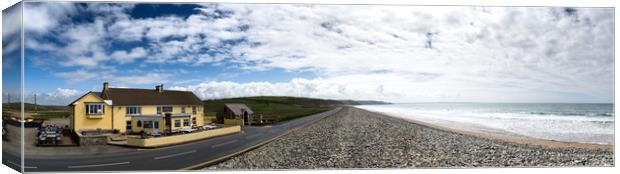 Newgale Beach Panorama Canvas Print by Katie Mitchell