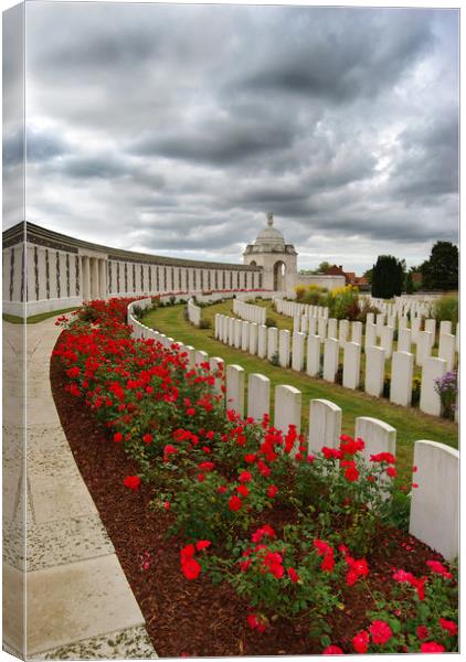 The poppies at Tyne Cot Cemetery  Canvas Print by Katie Mitchell