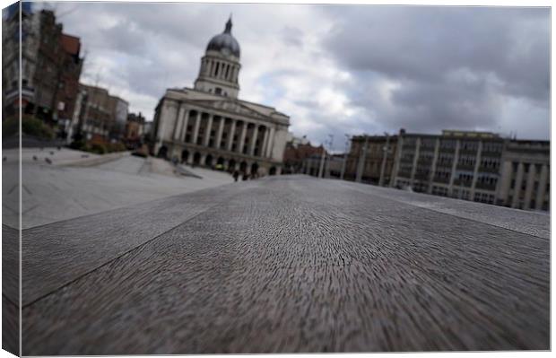 blur out old market square nottingham Canvas Print by mark lindsay