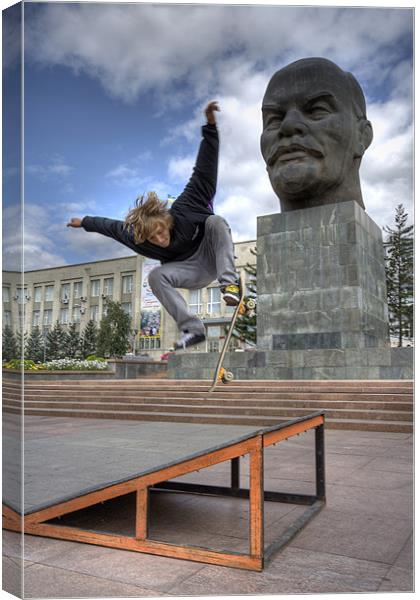 Skating with Lenin Canvas Print by Toby Gascoyne