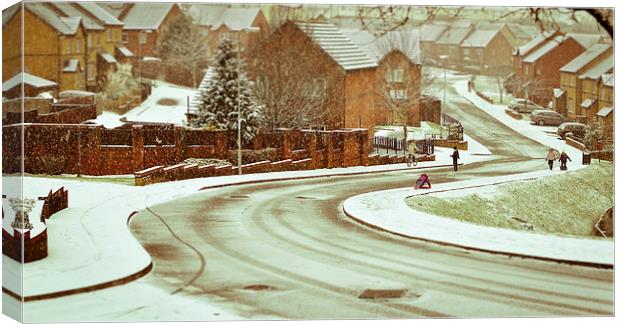 Winter street scene Canvas Print by Mark Hobbs