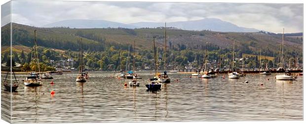 BOATS ON THE LOCH Canvas Print by len milner